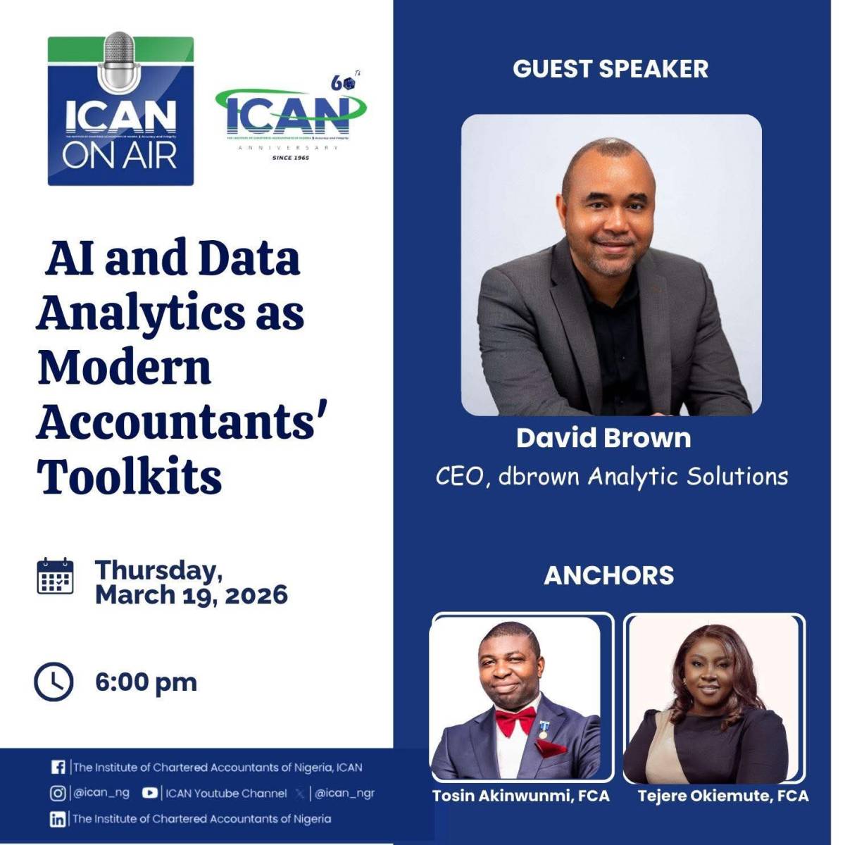 I'll be live tomorrow Thursday March 19, 2026 @6pm co-anchoring this program on all ICAN social med...