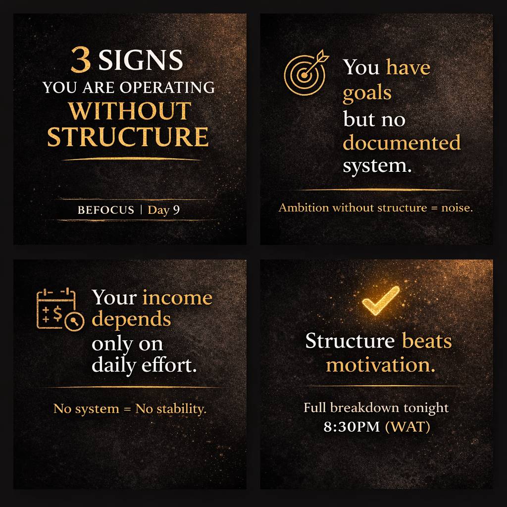 Many young people are ambitious.
But ambition is not structure.
Here are 3 signs you are operating w...
