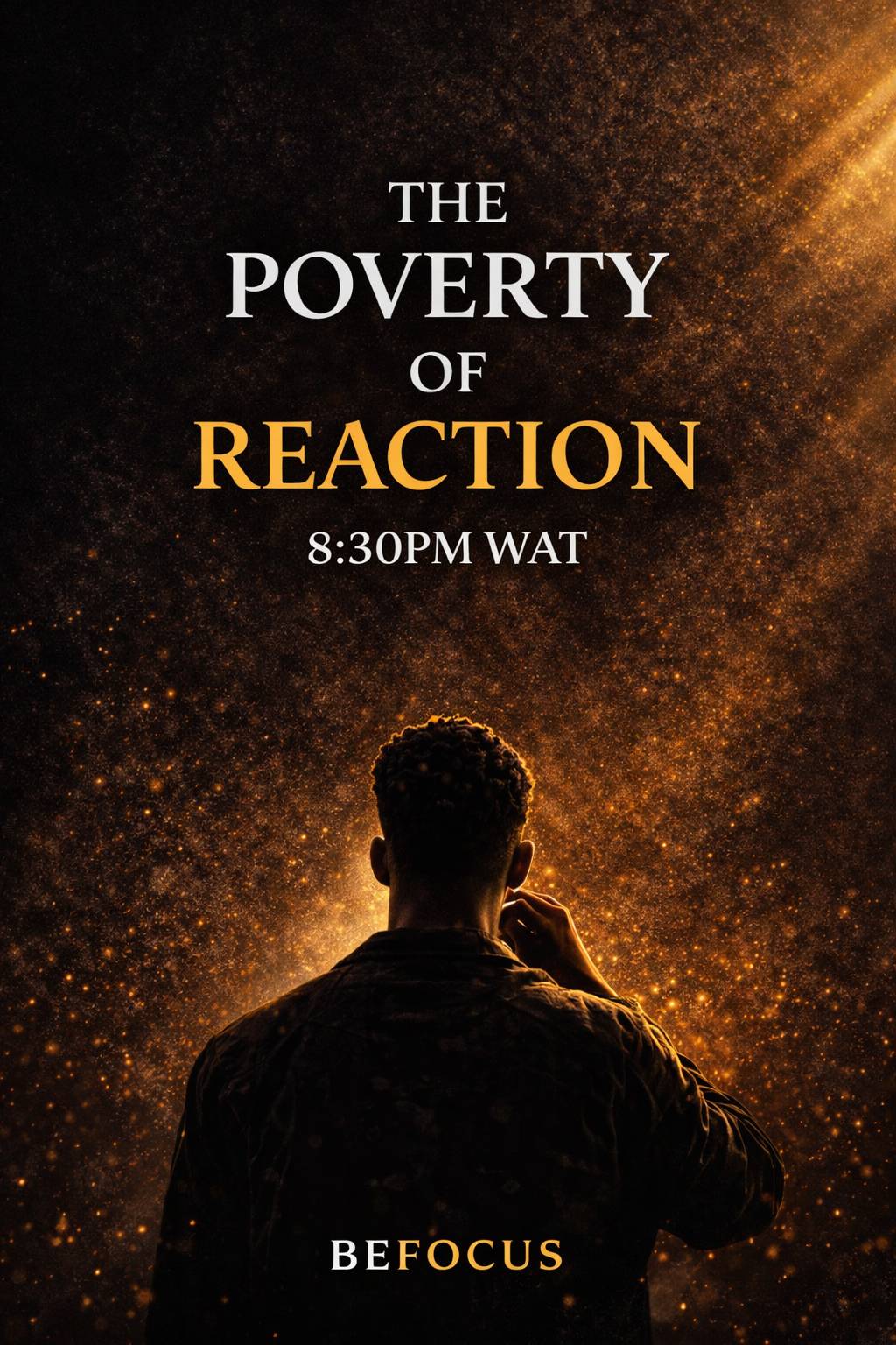 The real poverty is reaction.
If you live reacting to pressure, you will never control your directio...
