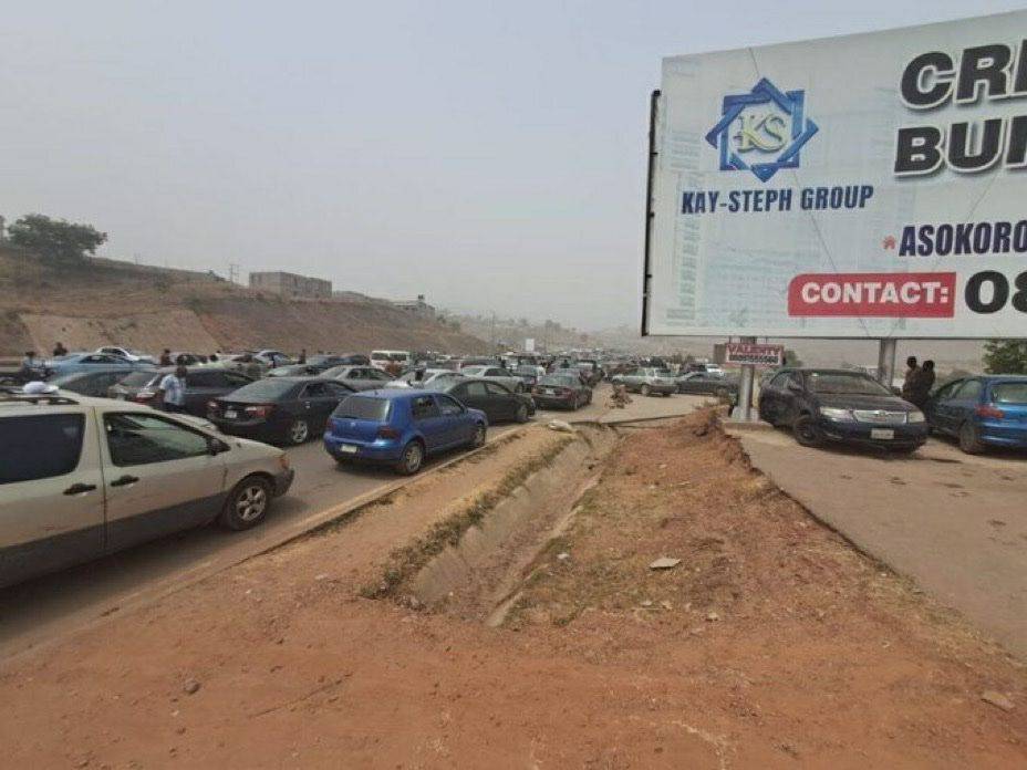 Movement restriction enforcement by military stalls traffic in Abuja today