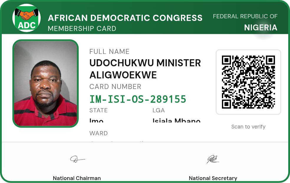 ADC is the party and Peter Obi is the candidate.
A New Nigeria is POssible
