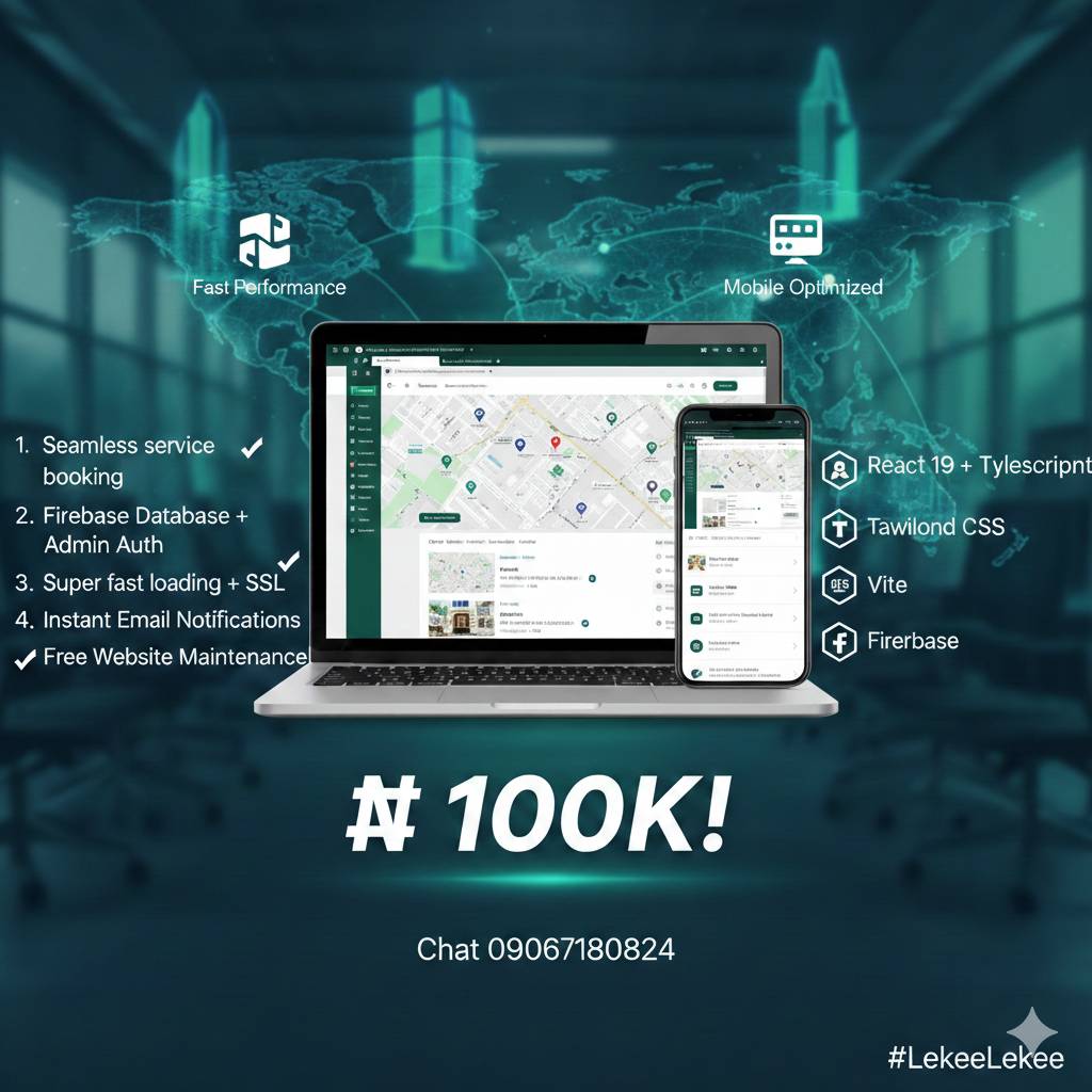 🏠Elevate Your Real Estate Business for just ₦100K!
​Stop losing leads to slow websites. Get a hig...