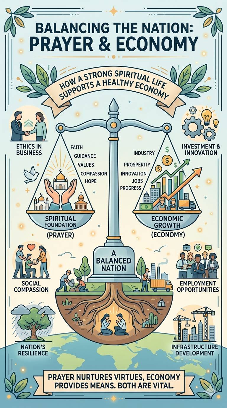A nation thrives when spiritual values and economic strength are balanced. Prayer shapes integrity a...