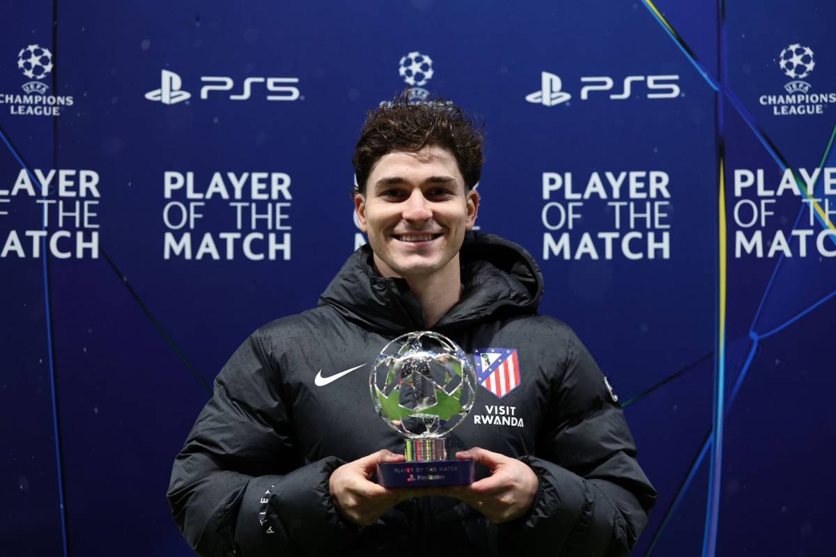 Julián Álvarez, UEFA Man of the Match for Atletico Madrid vs Tottenham.