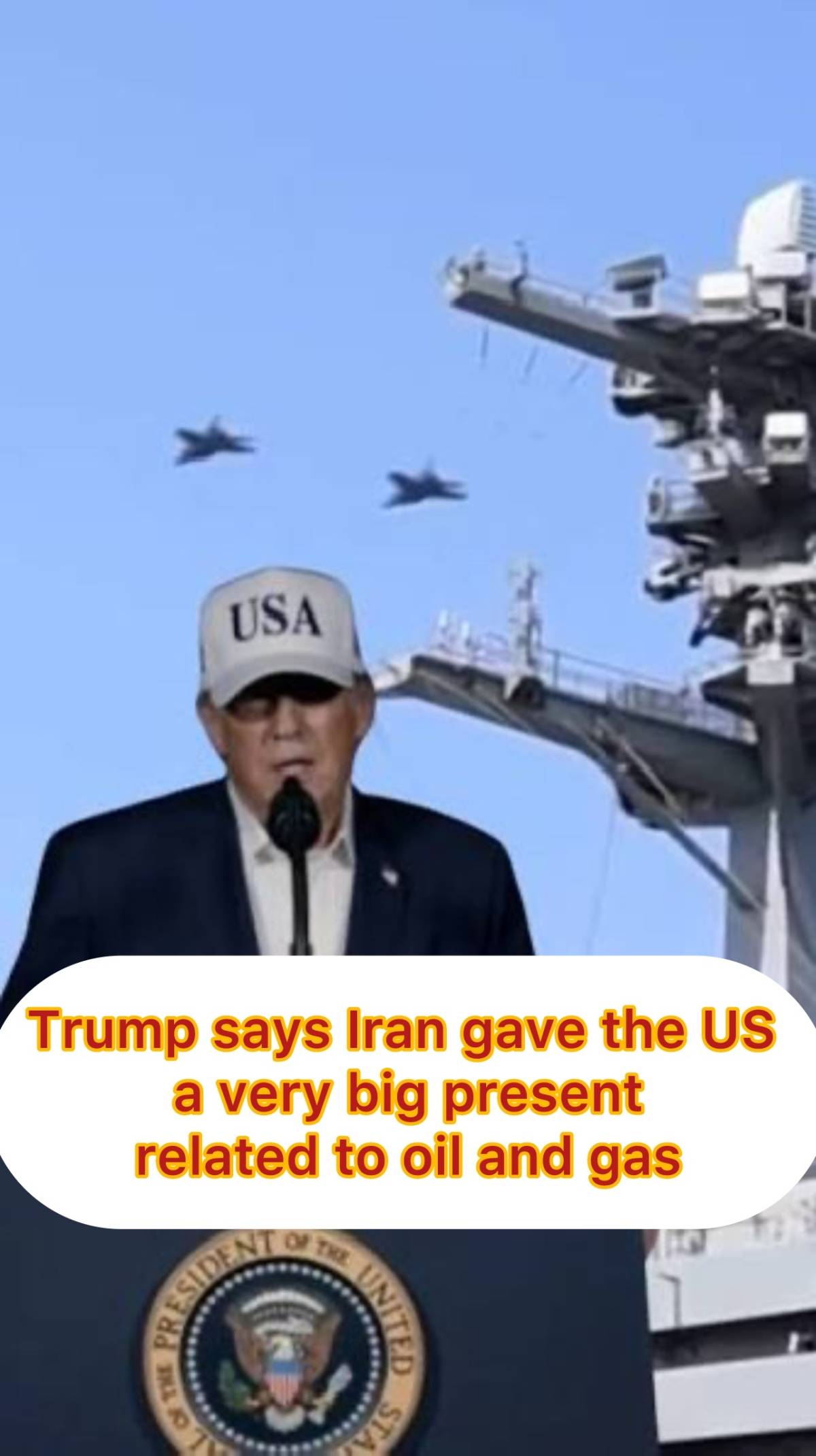 President Trump says Iran gave the US ‘a very big present’ related to oil and gas