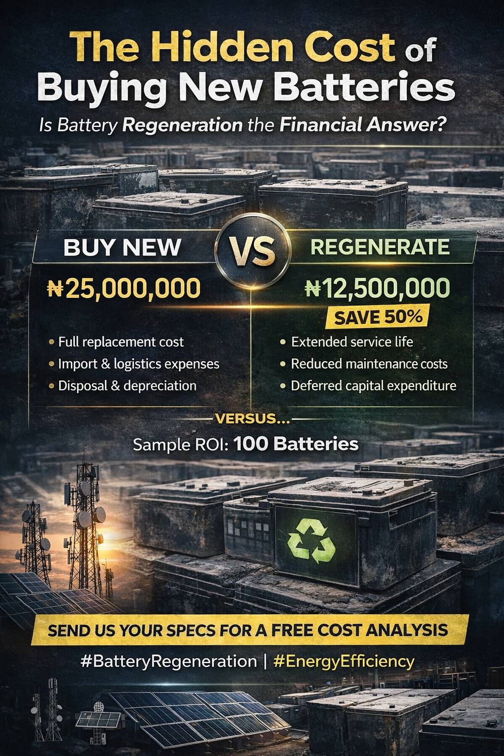 Battery management is no longer maintenance.
It is financial strategy.
📍Interested in a free batt...