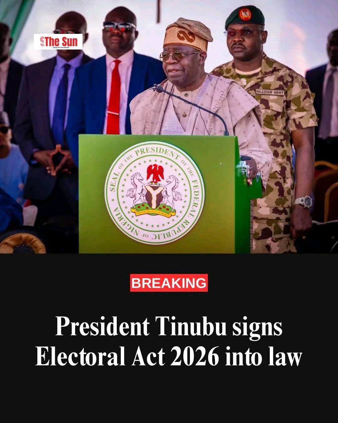 President Bola Tinubu on Wednesday appended his signature to the Electoral Act 2026 (Amendment) Bill...