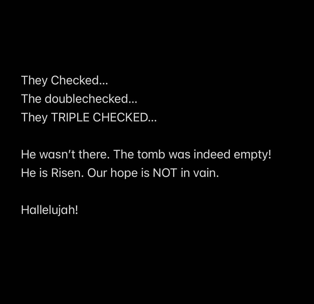 Hallelujah!
Happy Easter