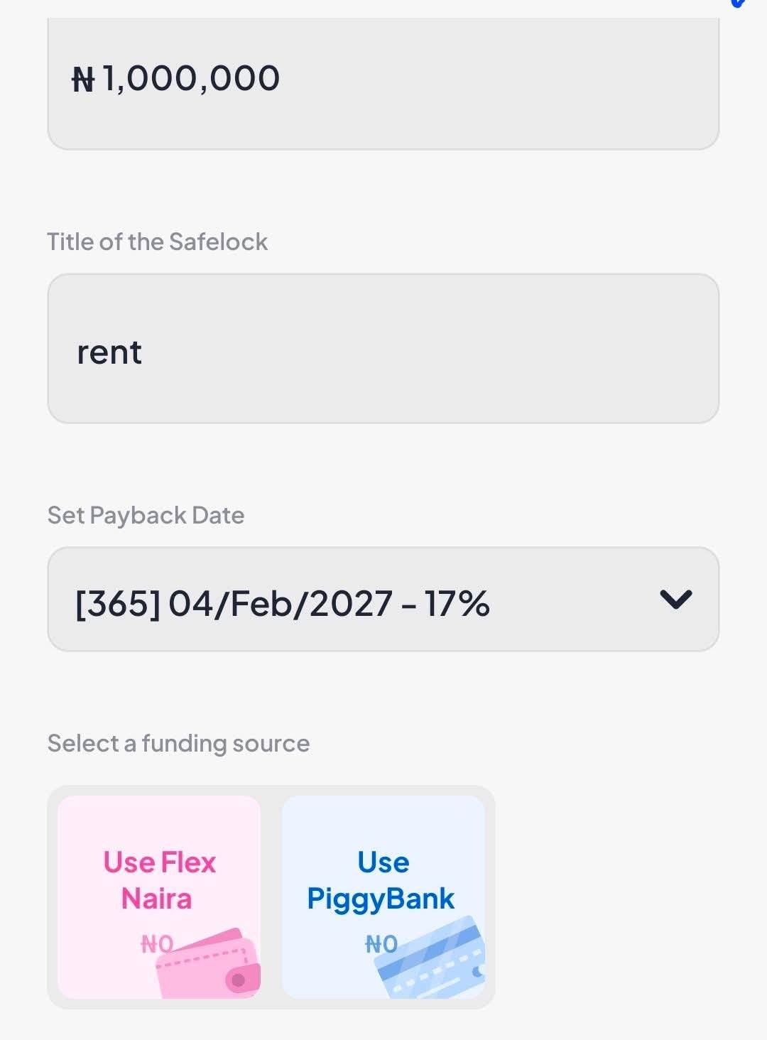With piggyvest safelock, if you put down 1m, at maturity, you will get 17%. Thank is 170k a year, a...