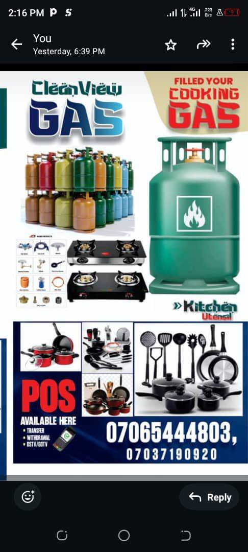 Patronize us anytime any day 07037190920 we sell all kinds of gas accessories and kitchen utensils w...