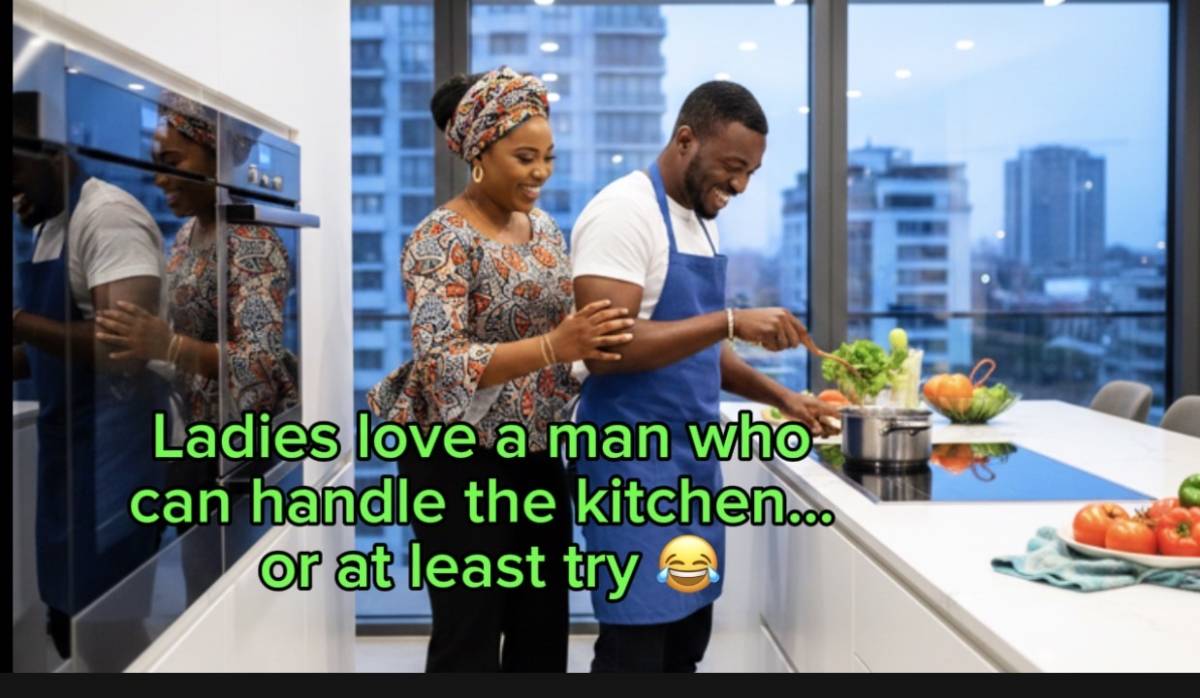 Ladies love a man who can handle the kitchen… or at least try 😂