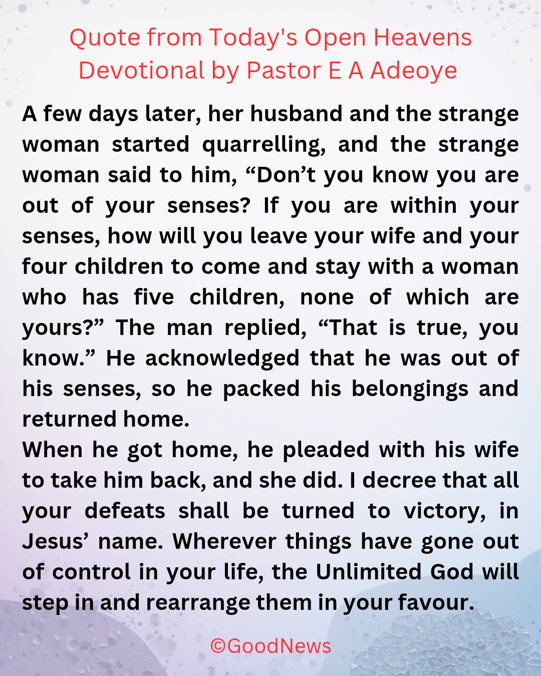 #QuoteFromTodaysOpenHeaven
Read through and follow the steps and action points. Be inspired, love Go...