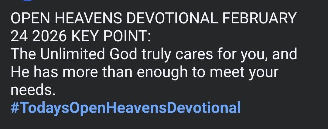 Commentary on today's Open Heavens devotional: Scroll and read through the screenshots or texts, and...