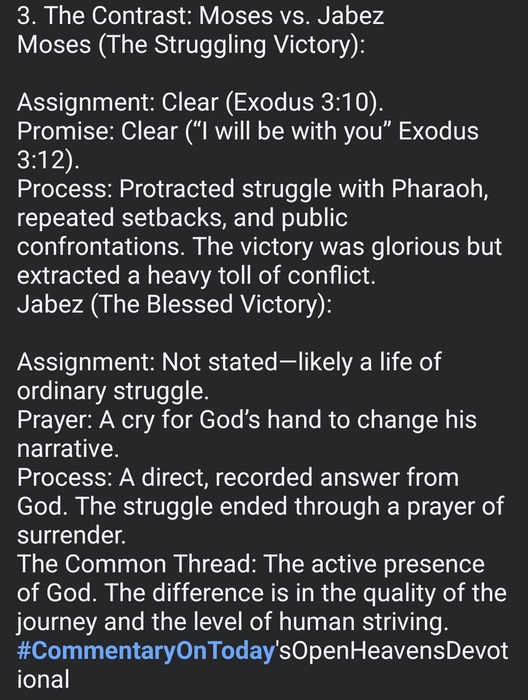 Commentary on today's Open Heavens devotional: Scroll and read through the screenshots or texts, and...
