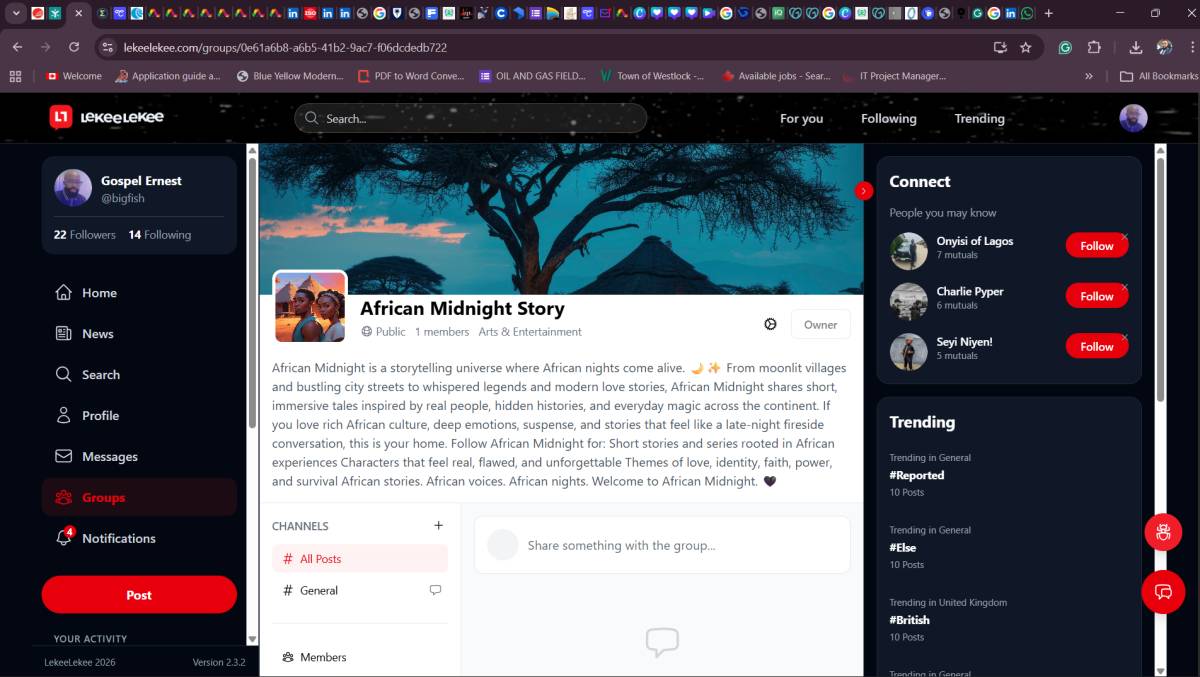 I am confident that the Lekeekee team should implement a share button for admins to share a group. T...