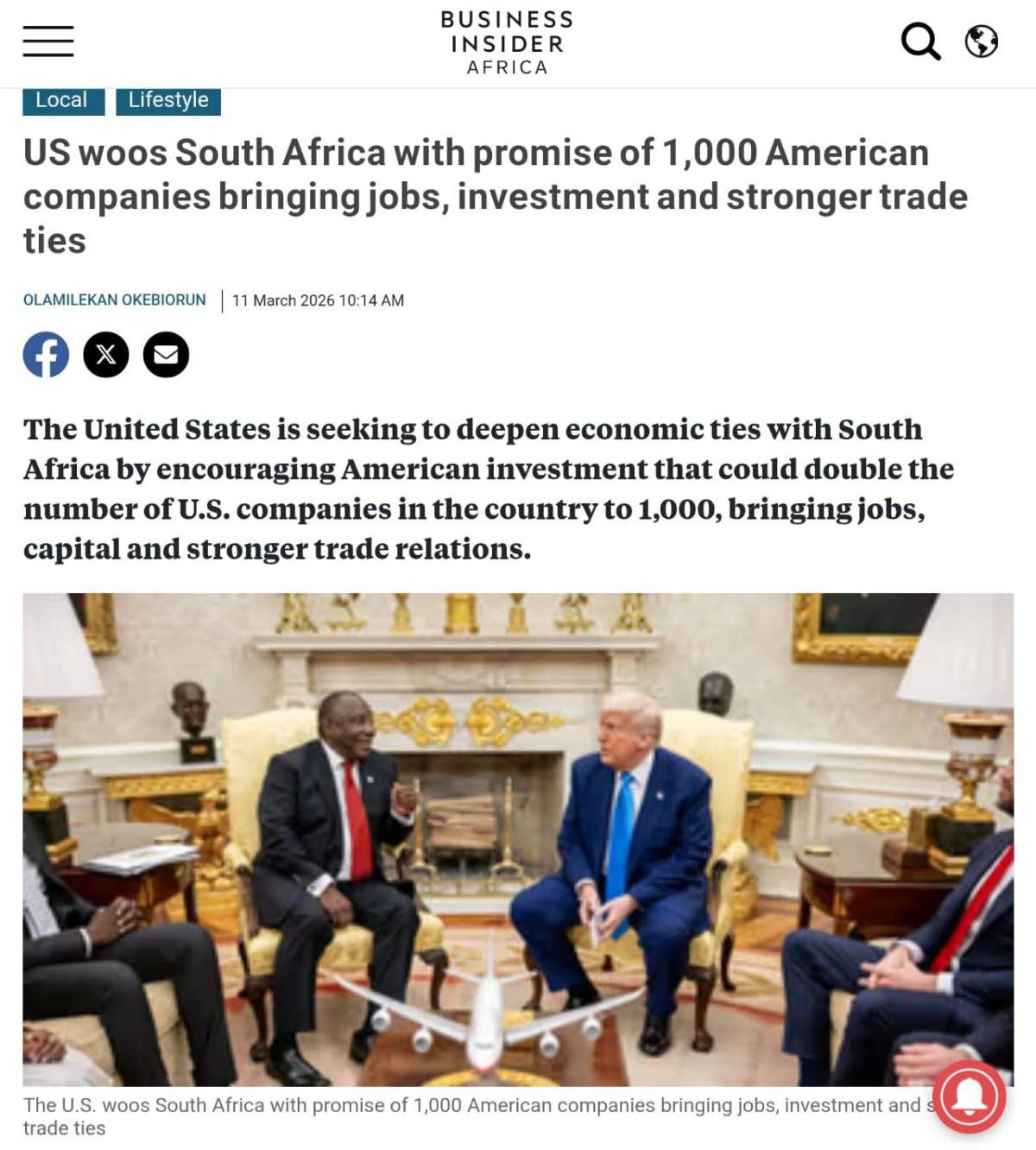 WHEN TRUMP TRIED TO BULLY THE SOUTH AFRICAN GOVERNMENT...THE SOUTH AFRICAN PRESIDENT STOOD HIS GROUN...