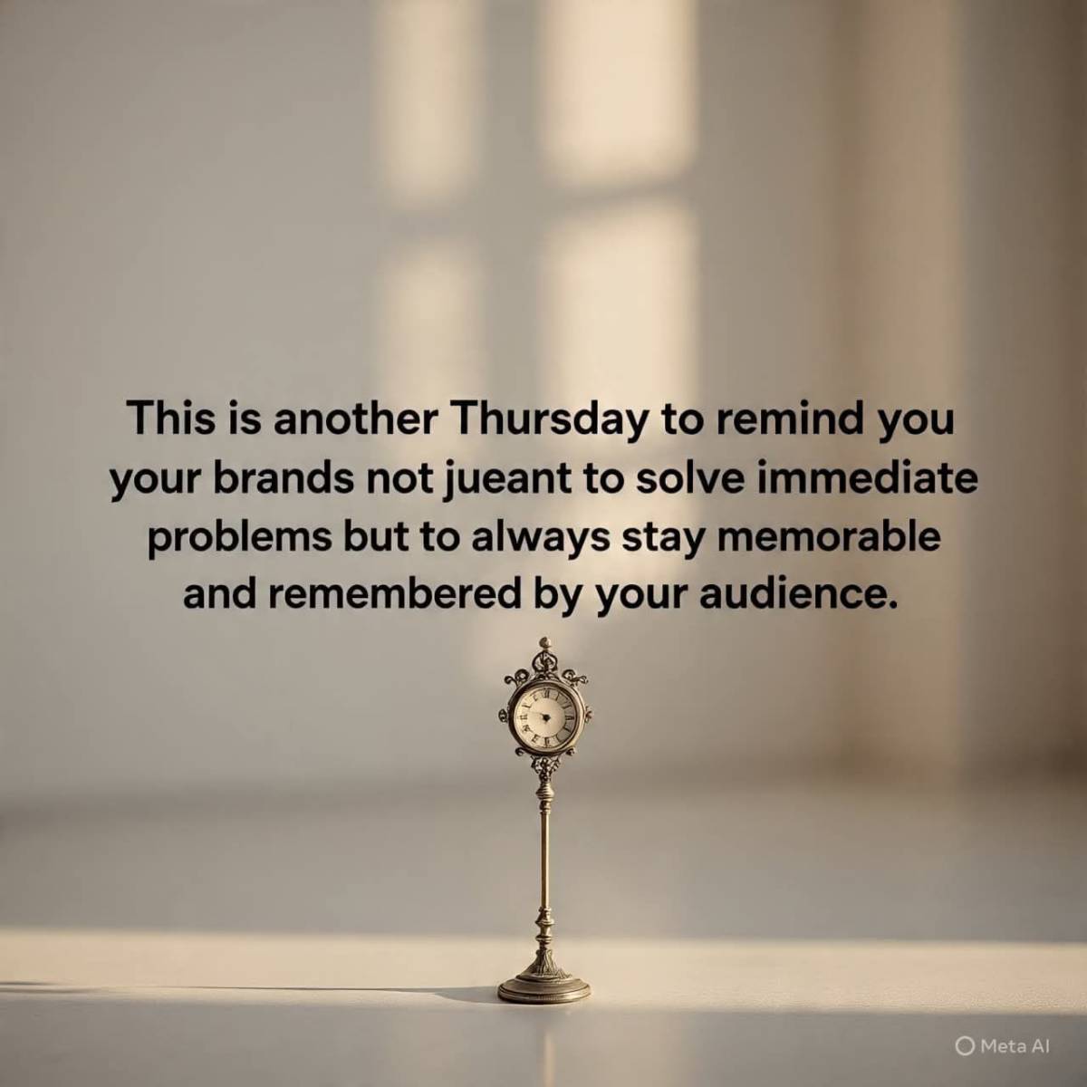 This is another Thursday to remind you that,

Your brand is not just meant to solve immediate proble...