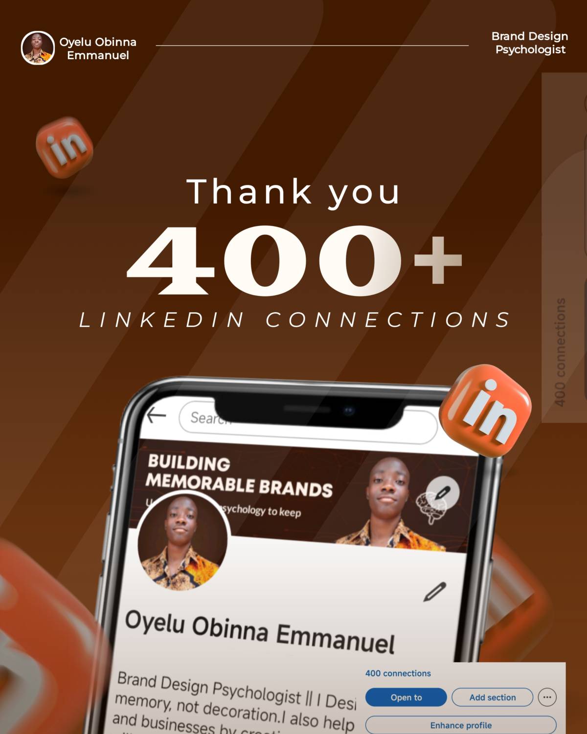 Celebrating π₯³π 400+ intentional connection on linkedin is what I didn't see it's feasibility in th...