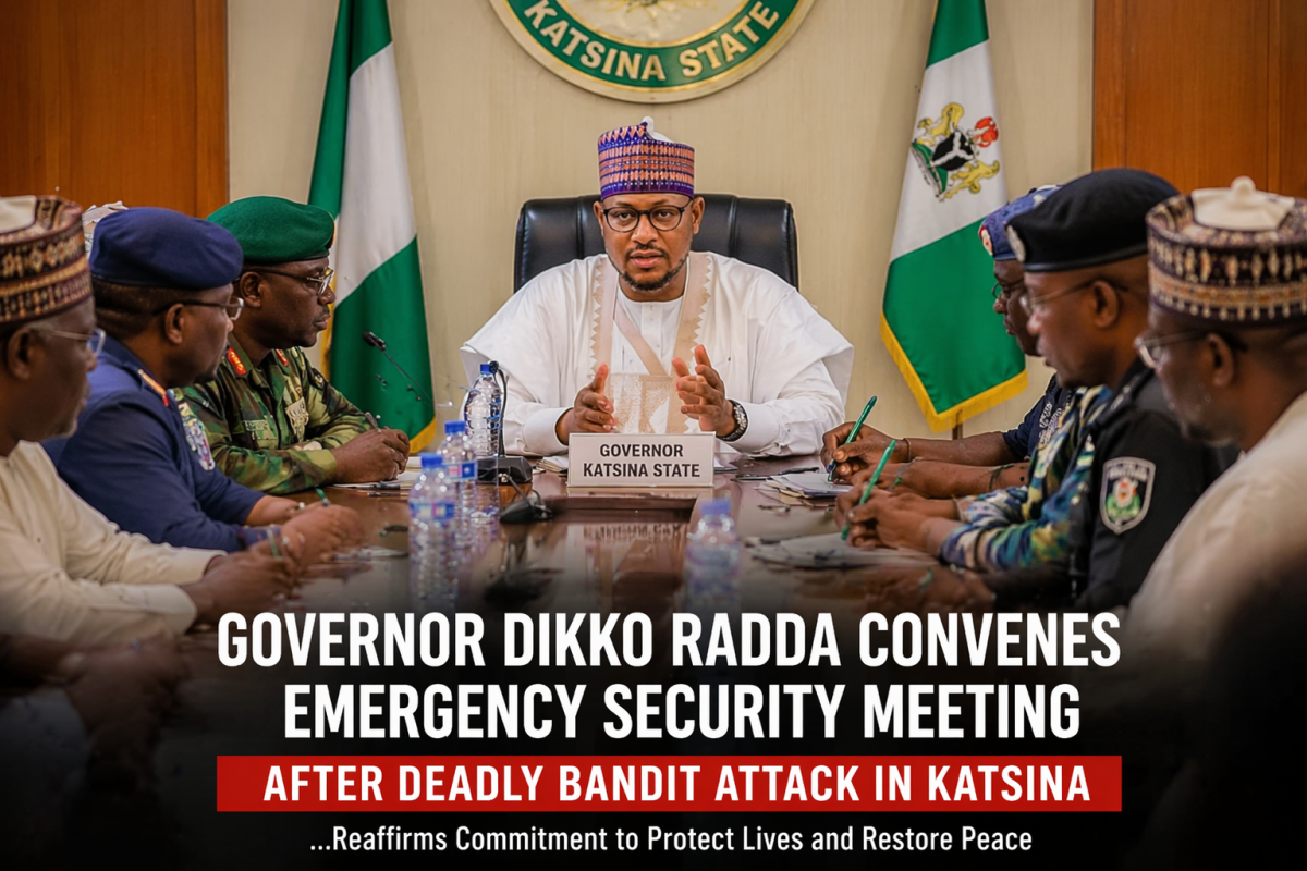 Governor Dikko Radda Convenes Emergency Security Meeting After Deadly Bandit Attack in Katsina https...