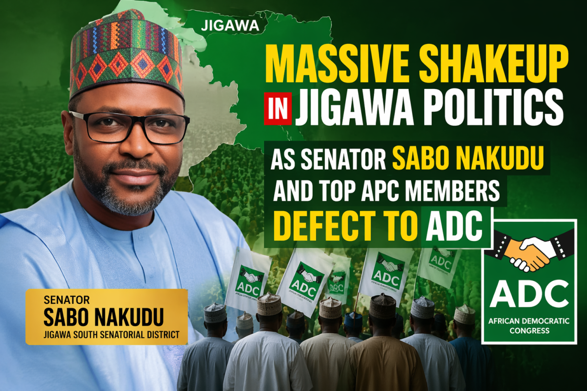 Massive Shakeup in Jigawa Politics as Senator Sabo Nakudu and Top APC Members Defect to ADC https://...