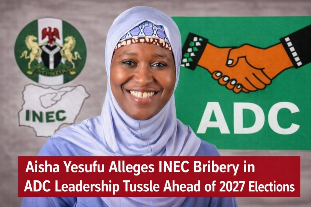 Aisha Yesufu Alleges INEC Bribery in ADC Leadership Tussle Ahead of 2027 Elections https://naira.blo...