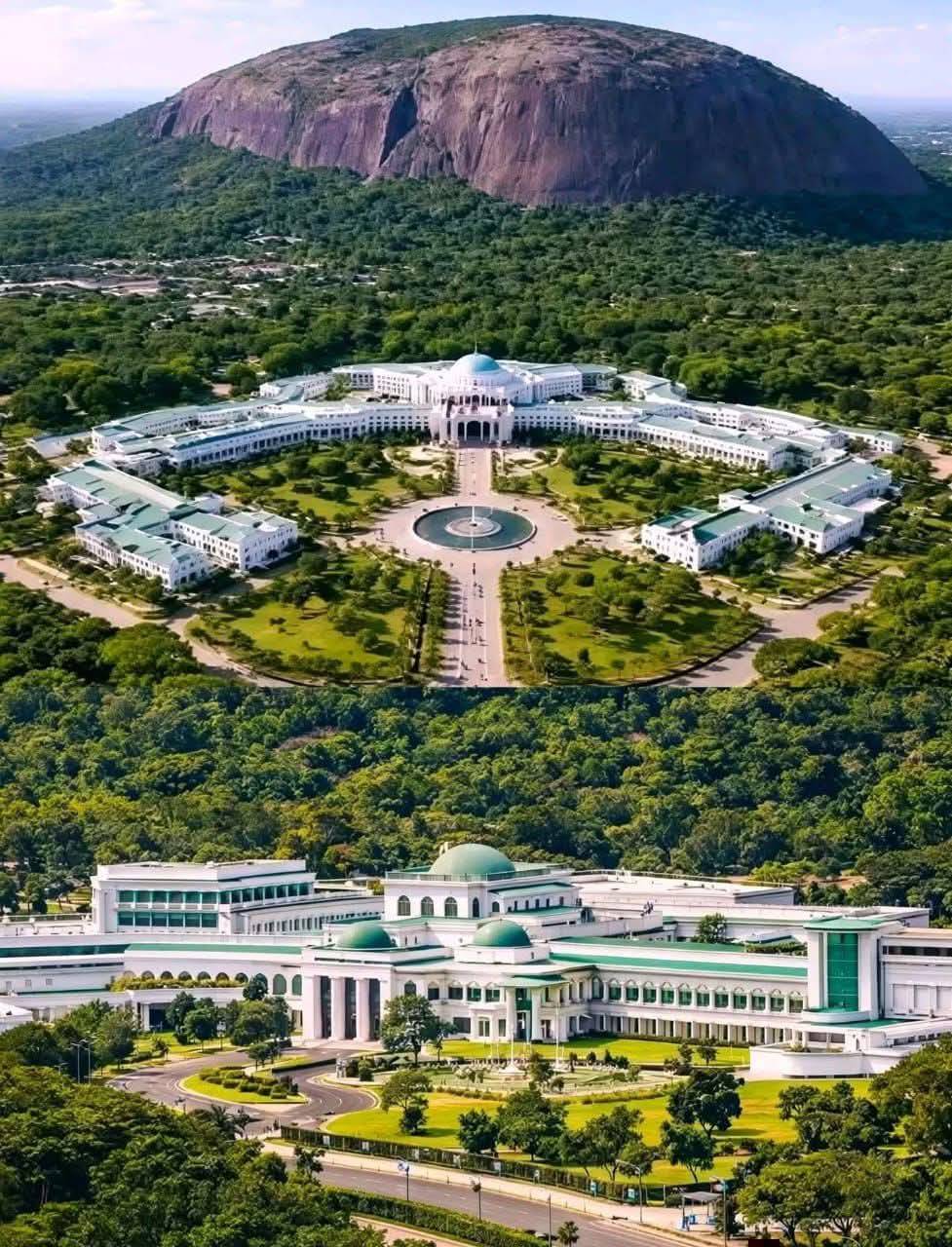 Who deserves credit for the Aso Presidential Villa's design and construction: Murtala Mohammed, Sheh...