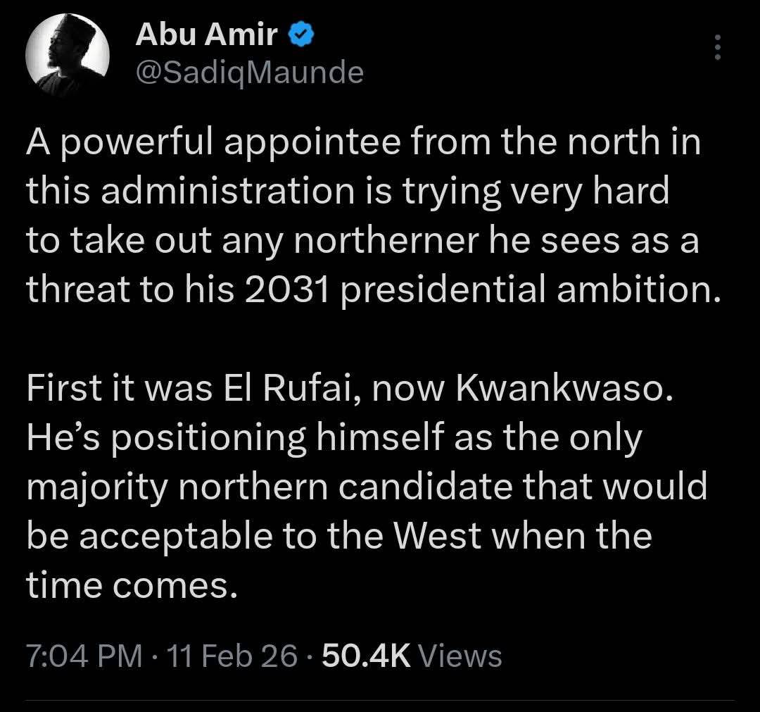 A lot of people under this tweet are saying it’s Nuhu Ribadu and that it will never happen. I think...