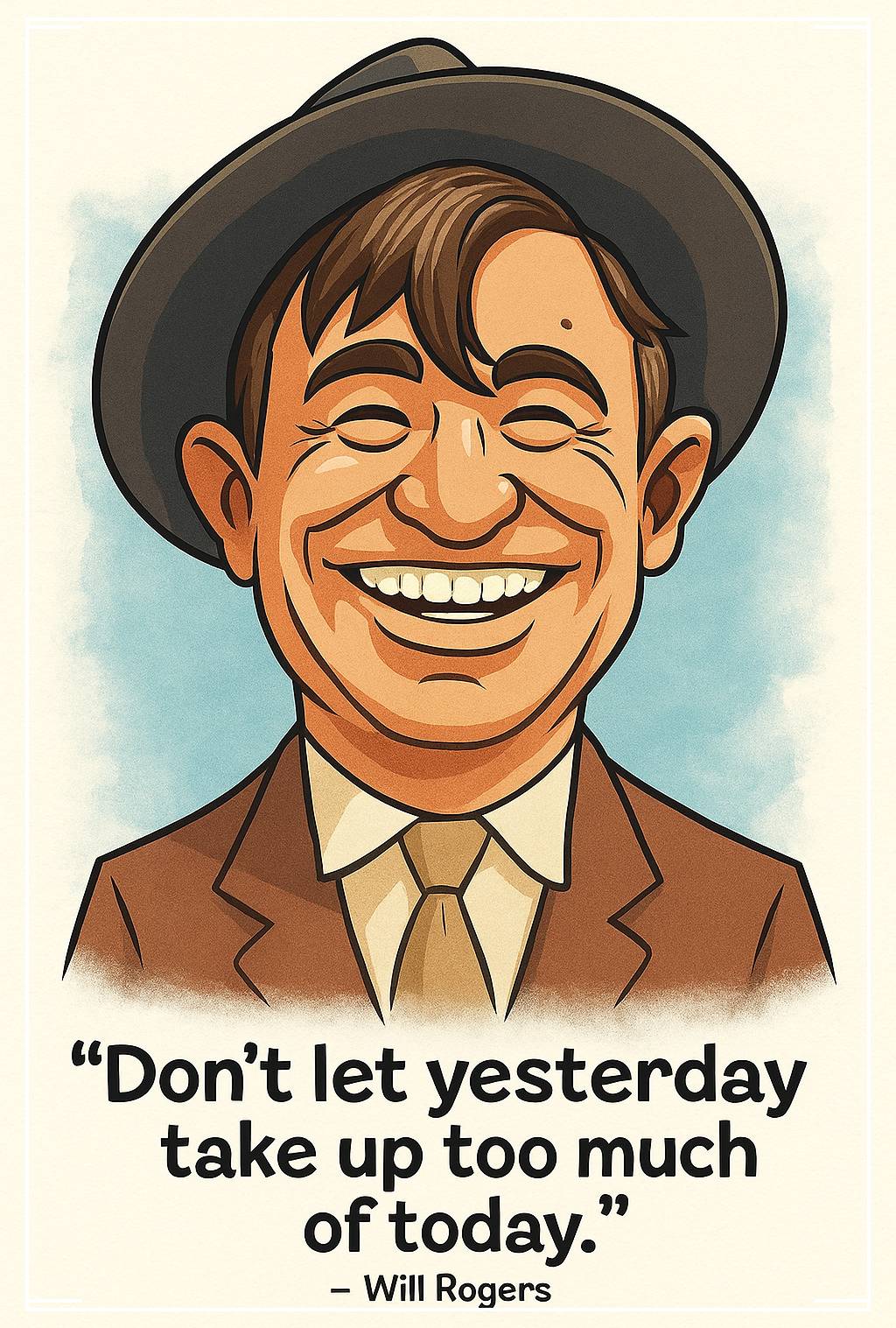 "Don't let yesterday take too much of today"