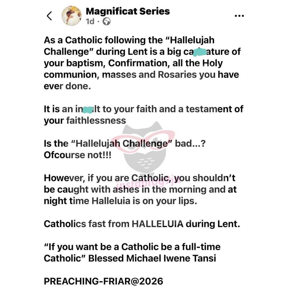 Reverend Father reveals how Hallelujah Challenge affects catholics