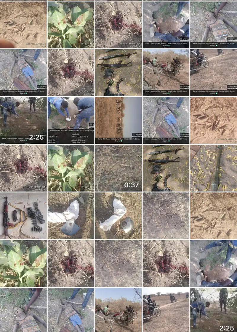 ISWAP dead fighters evacuated as Nigeria 🇳🇬Army troops recover weapons, discover shallow grave in Ba...