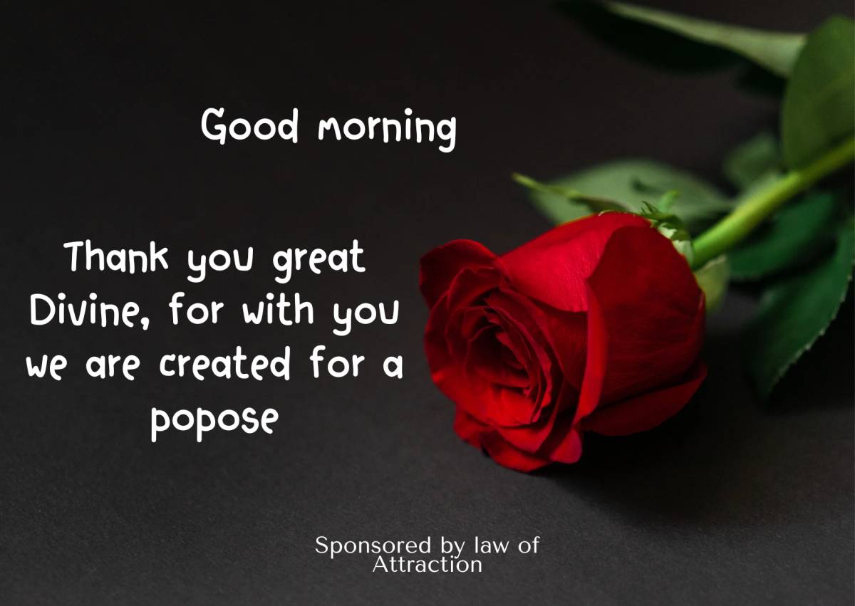 Good morning, may the Divine bless your going out and coming in, may he great you that desire that y...