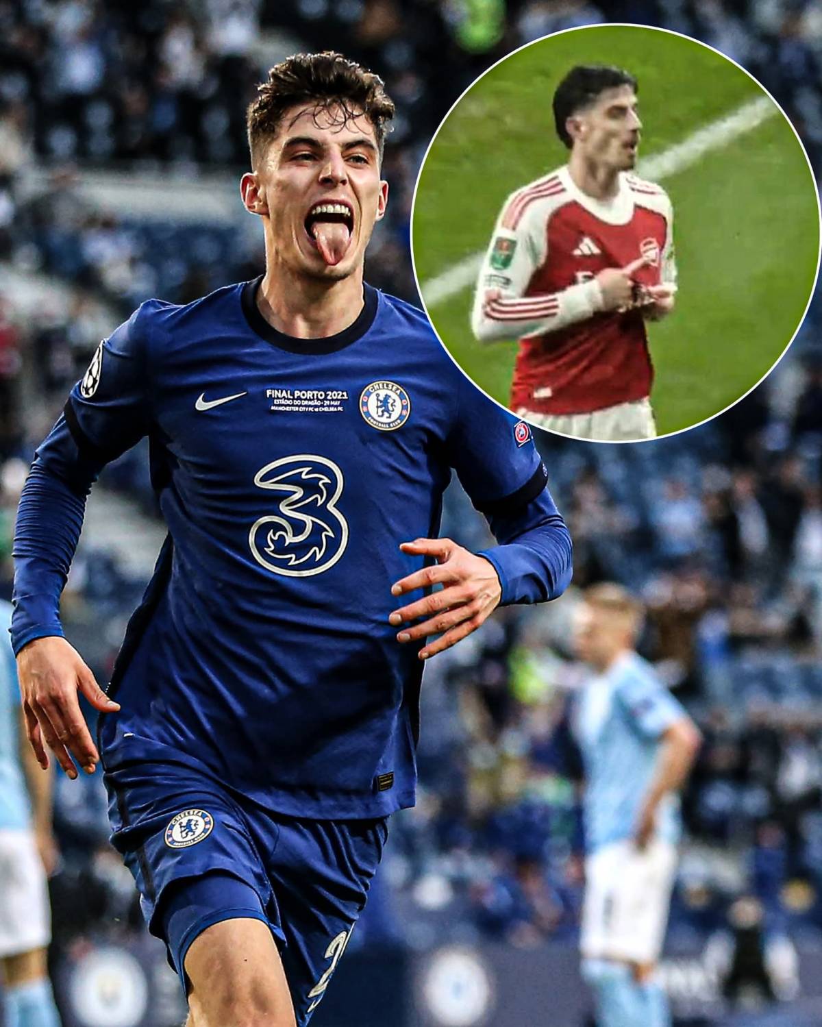 Kai Havertz pointing at the Arsenal badge after scoring against his former club ๐
Brutal ๐ซฃ