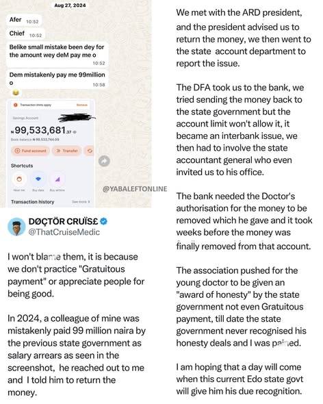 Man recounts his pa!n after state government refused to recognize his colleague for returning 99M th...