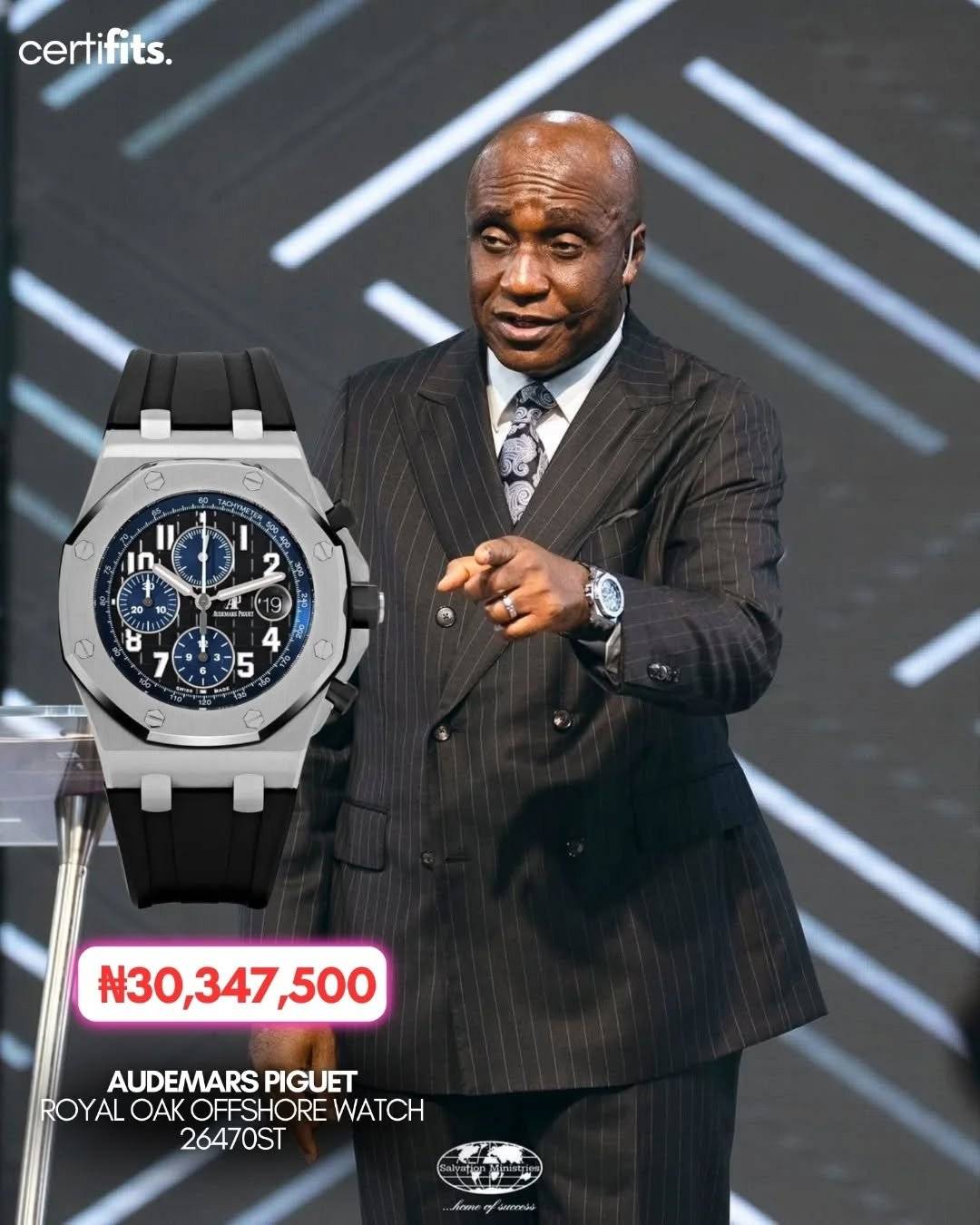 Pastor David Ibiyeomie's watches alone; the Rolexes, Frank Muller etc... their combined cost could l...