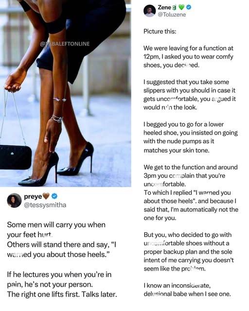 I know an inc0ns!derate, d3lus!onal babe when I see one" – Man replies to tweet on how some men "lec...