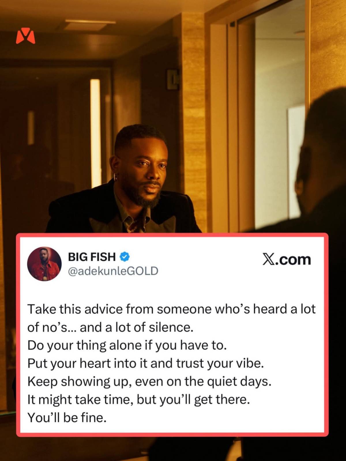 Adekunle Gold with a piece of advice for everybody putting in the work 🔥
