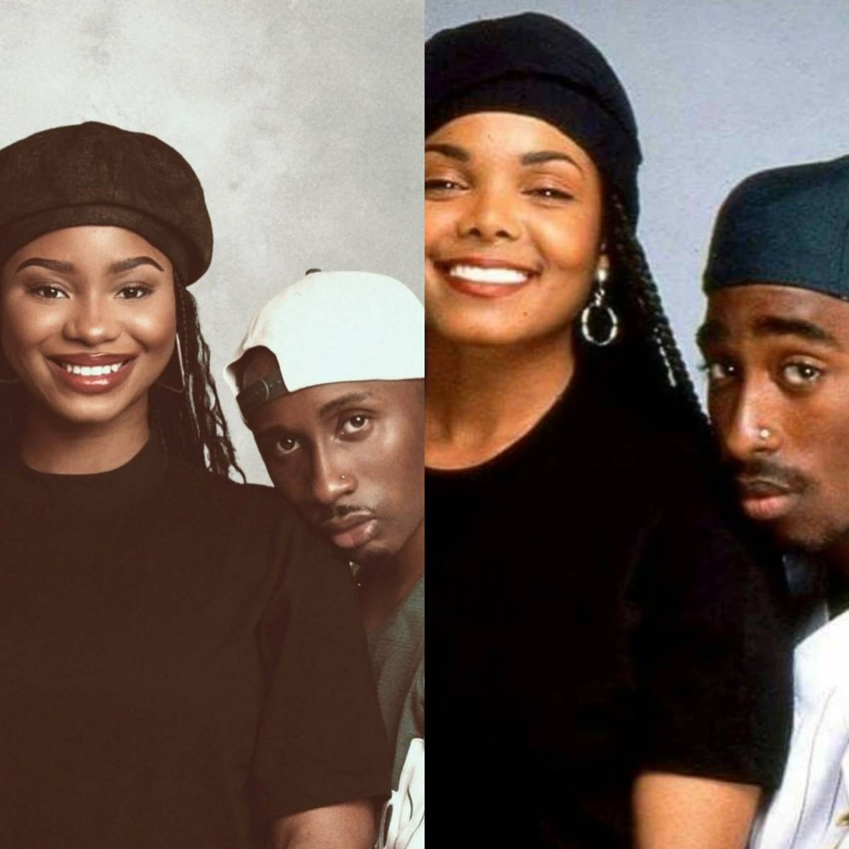 Priscilla Ojo and her husband, Juma Jux, recreate 2Pac and Janet Jackson’s pictures to celebrate the...