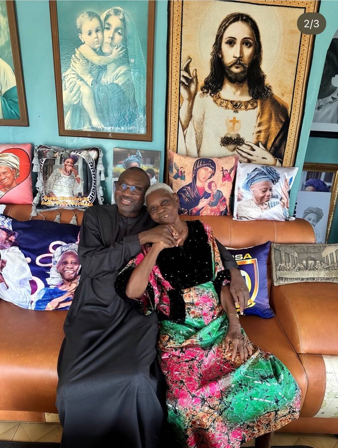 Femi Otedola visited his mum in Epe, Lagos 🥹❤️