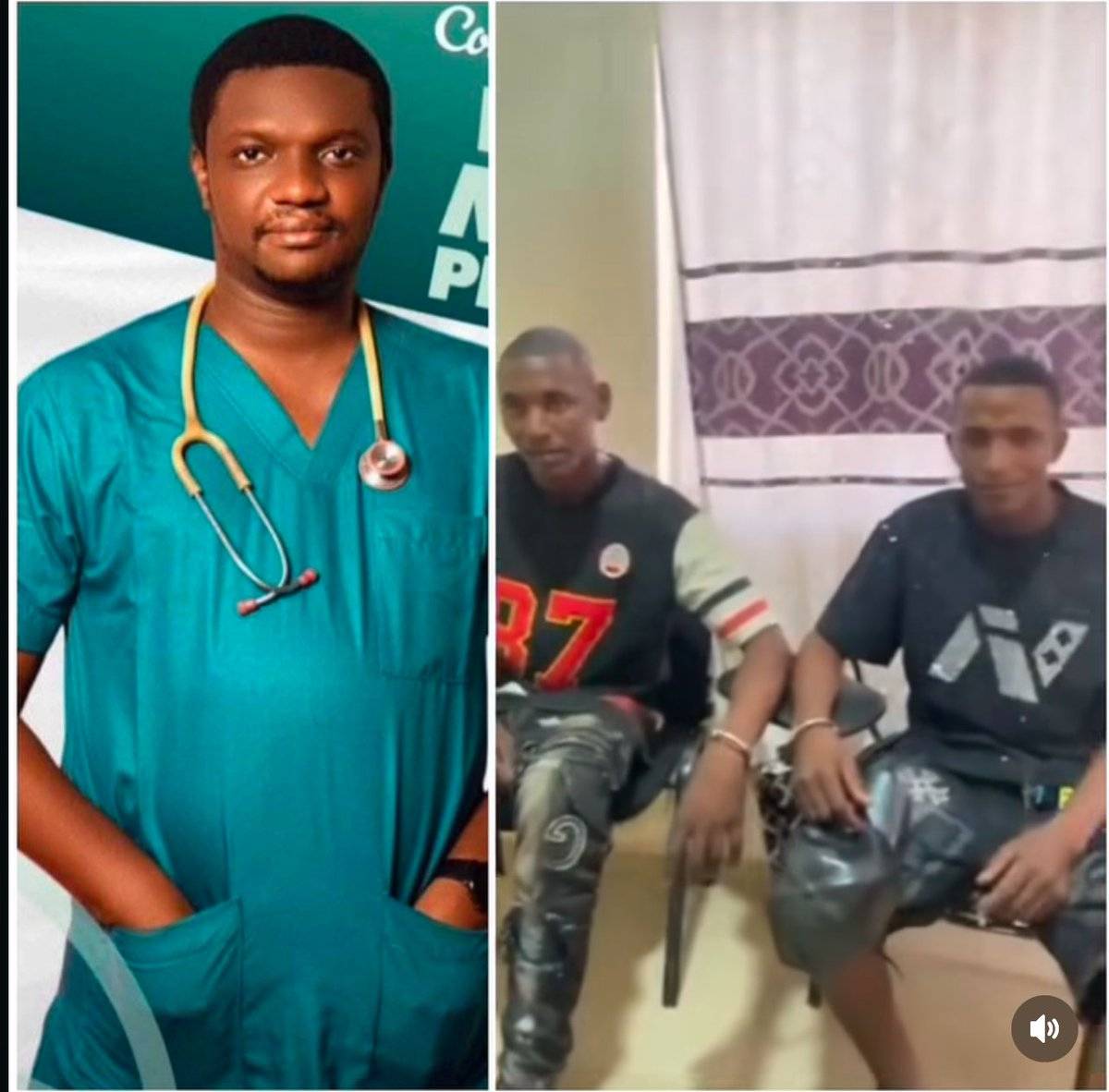 Abductors of Abu Ibrahim Babatunde, a medical doctor that was kidnapped in Auchi, along with his you...