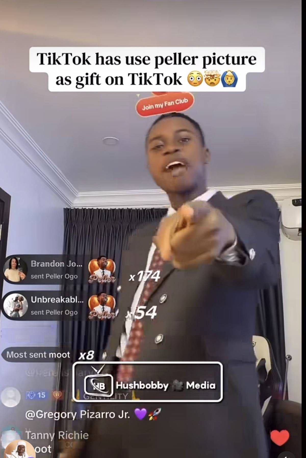 Just In🚨:TikTok uses peller Image as gift on TikTok broooo this guy don go far o🥺🥺🥺