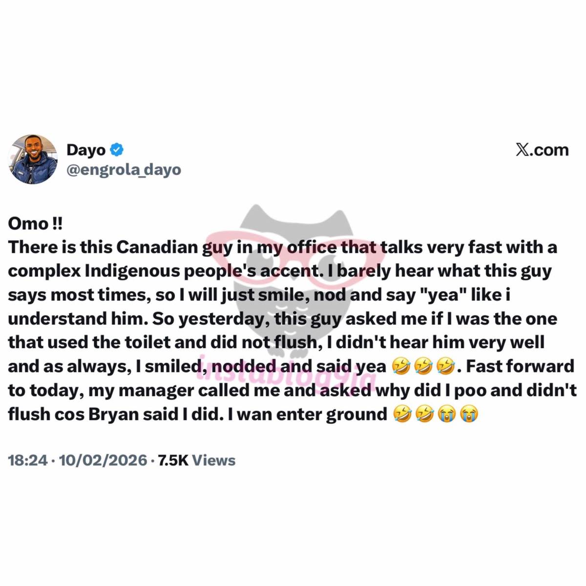 Nigerian engineer finds himself in an embarrassing situation over accent