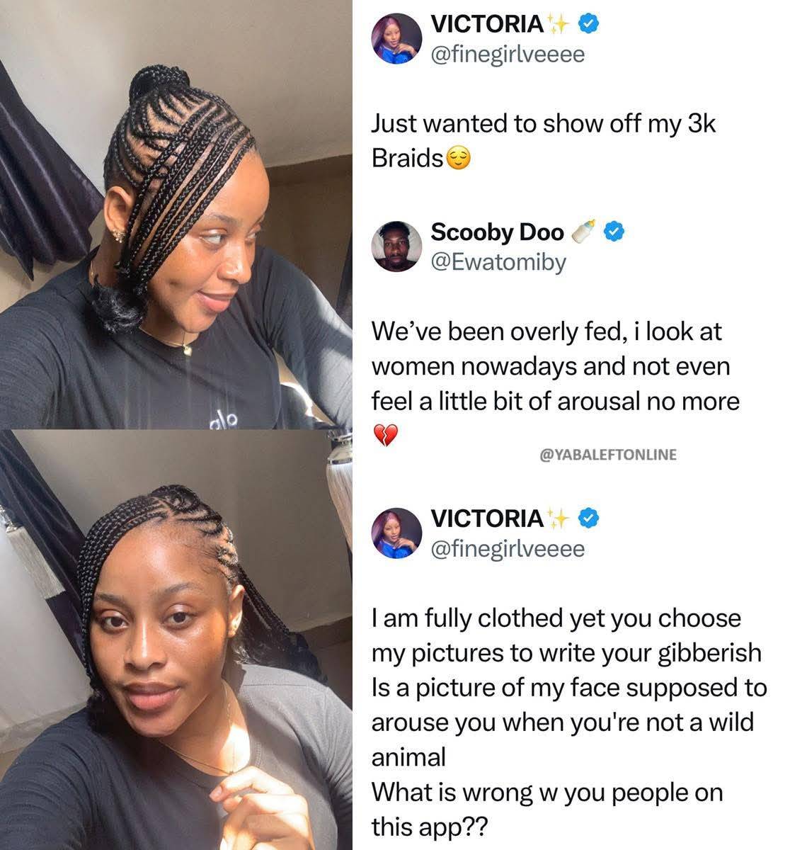 Lady slams a man for his weird comment on her photos.