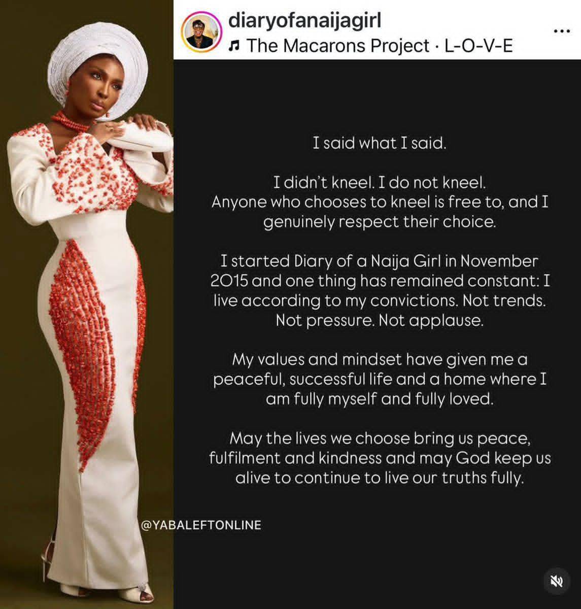 "I said what I said. I didn’t kneel, and I do not kneel" — Ifedayo Agoro reacts to backlash over her...