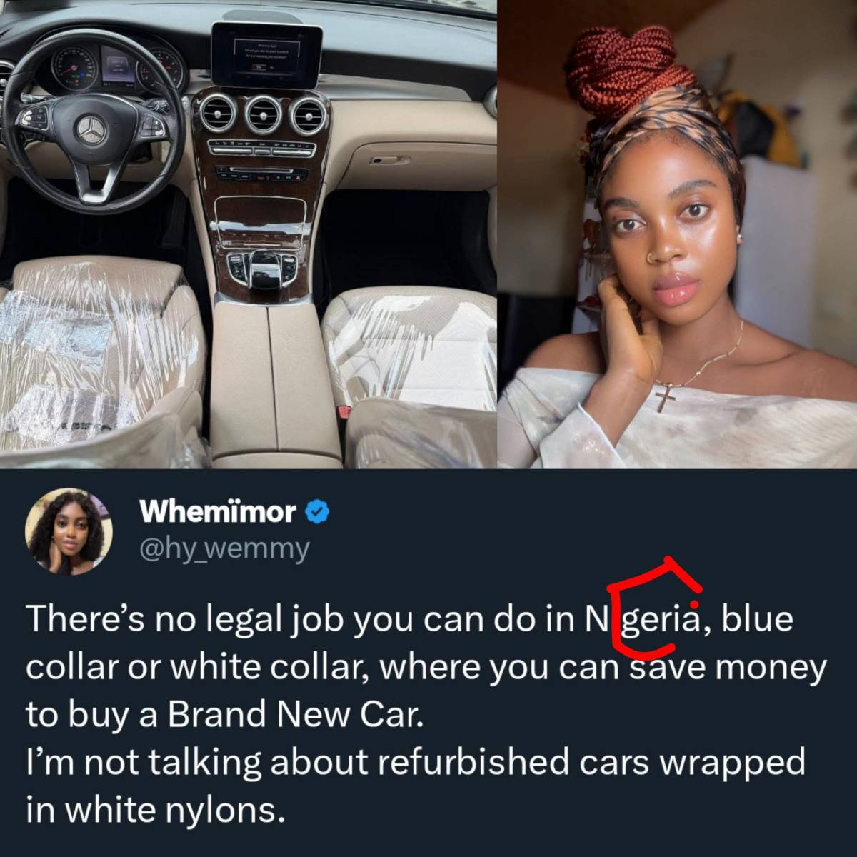 “No LegΔl Job in N¡g£яia Can Buy You a Brand-New Car” - Lady Sparks Heated Debate Online 🚗💸

My op...