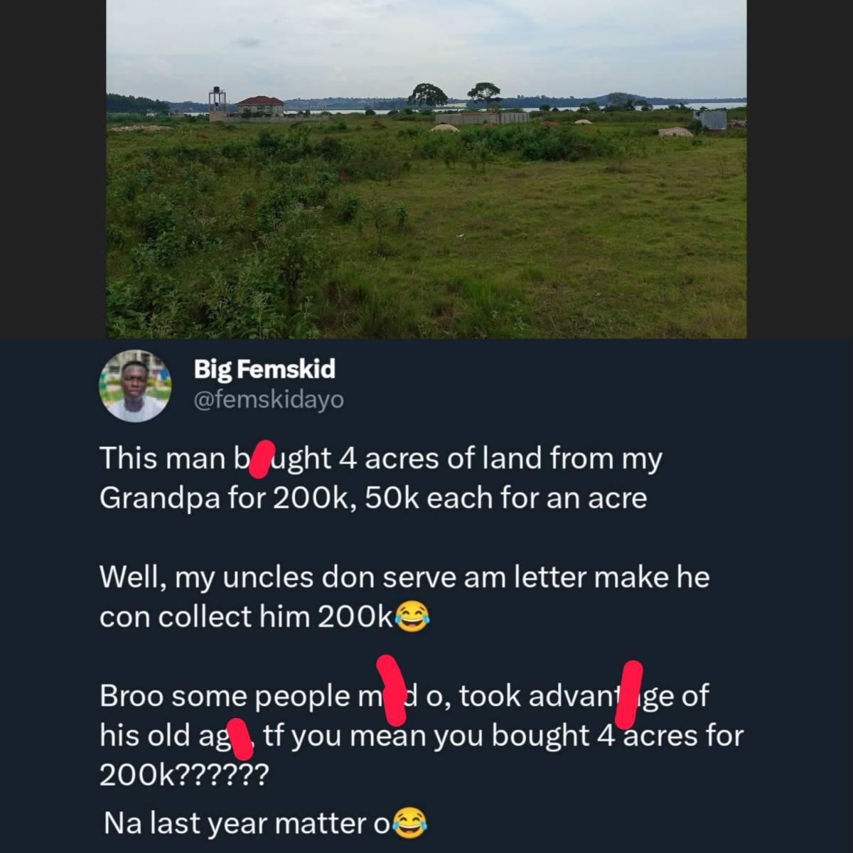 Family Moves to Refund ₦200k Land Deal After Grandpa Sells 4 Acres for “Throwback Price”
My opinion...