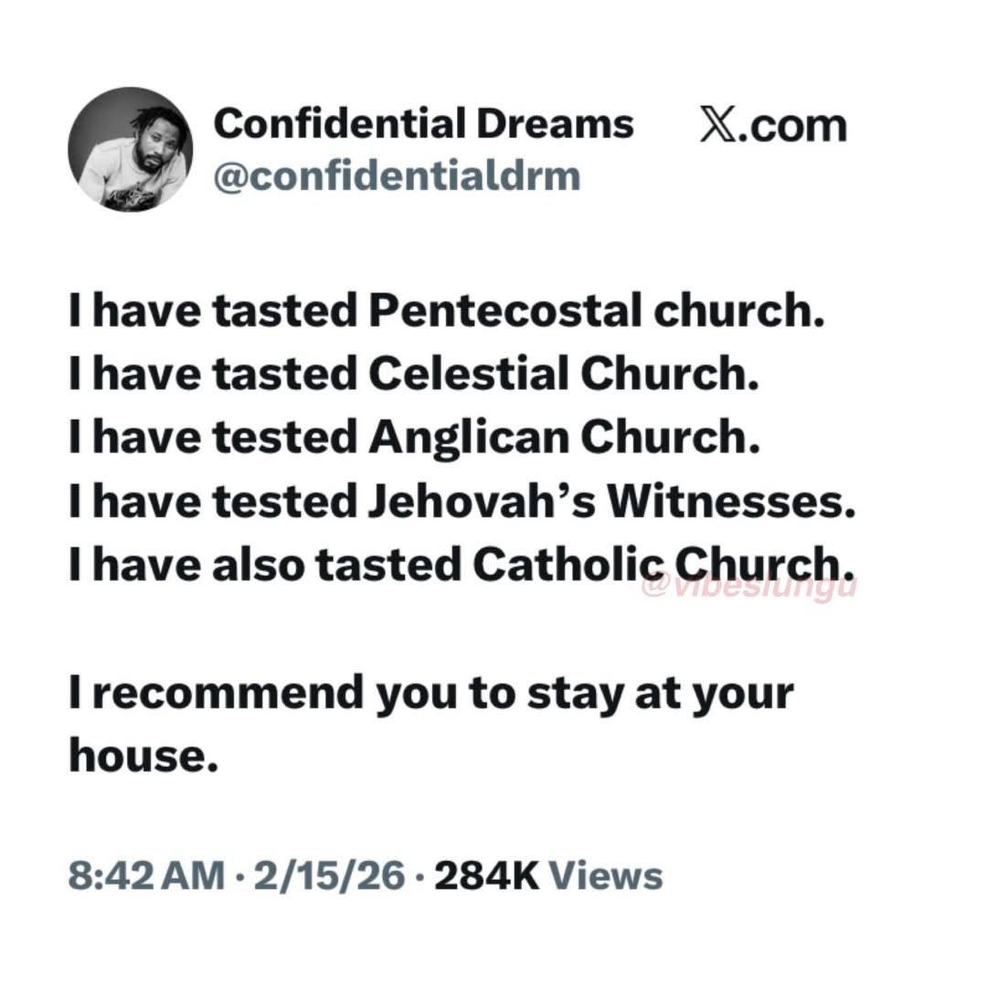 After church tour round Nigeria, he choose “stream service from bed” ministry 😭