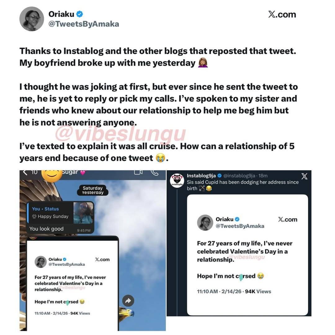 Sis said Cupid has been dodging her for 27 years… Instablog reposted it and now her 5-year relations...