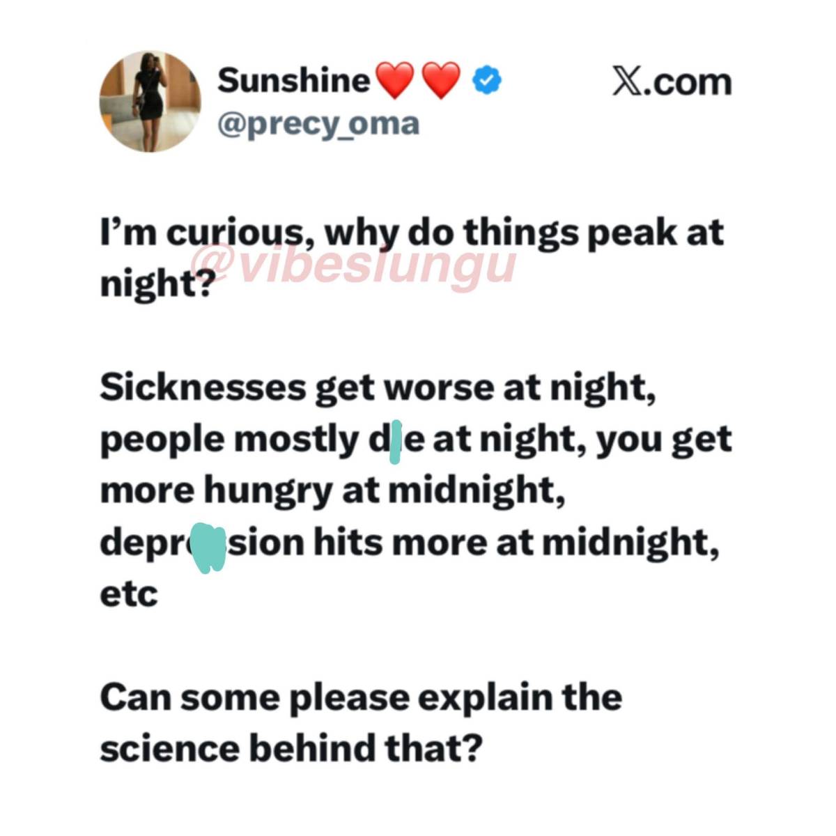 Why sickness, sadness & serious cravings all clock in at midnight? Who sabi the science? ๐