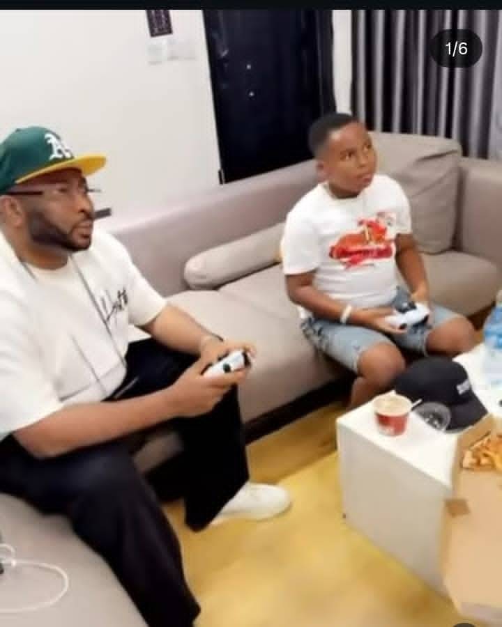 Nollywood actress, Tonto Dikeh's ex-husband, Churchill Olakunle Enjoys Father-Son Moment with King A...