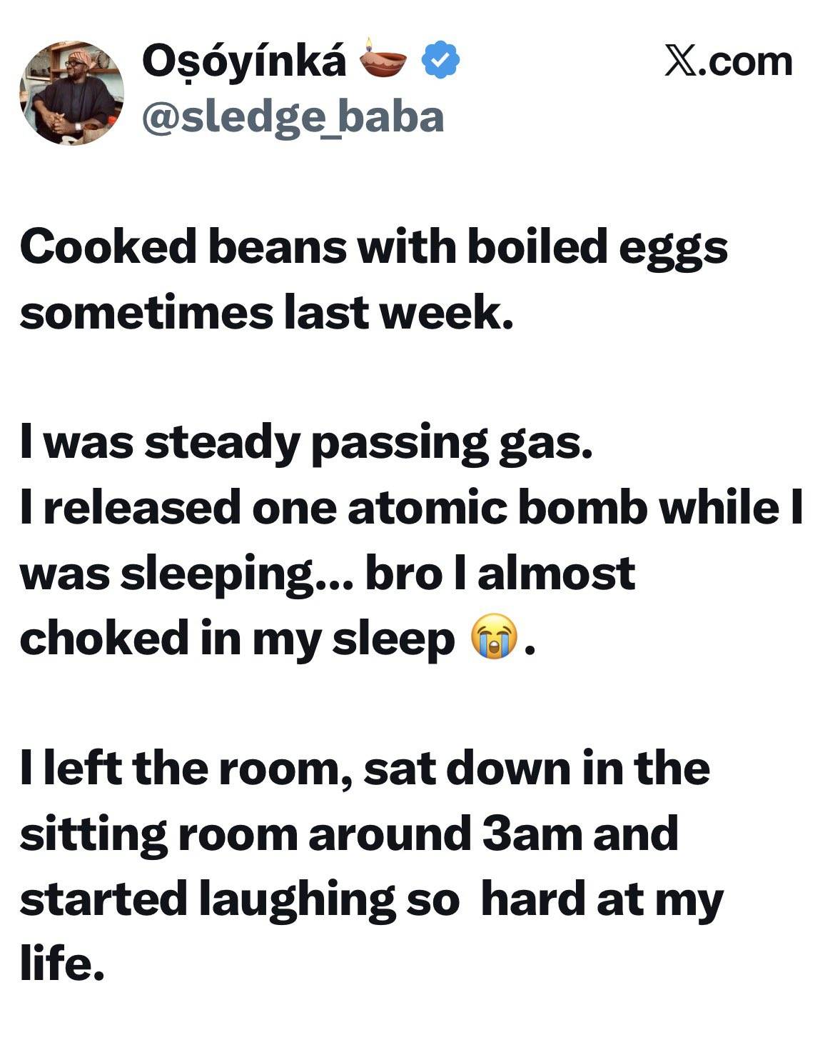 Nigerian Man shares a shocking experience after eating a high protein food combo😭